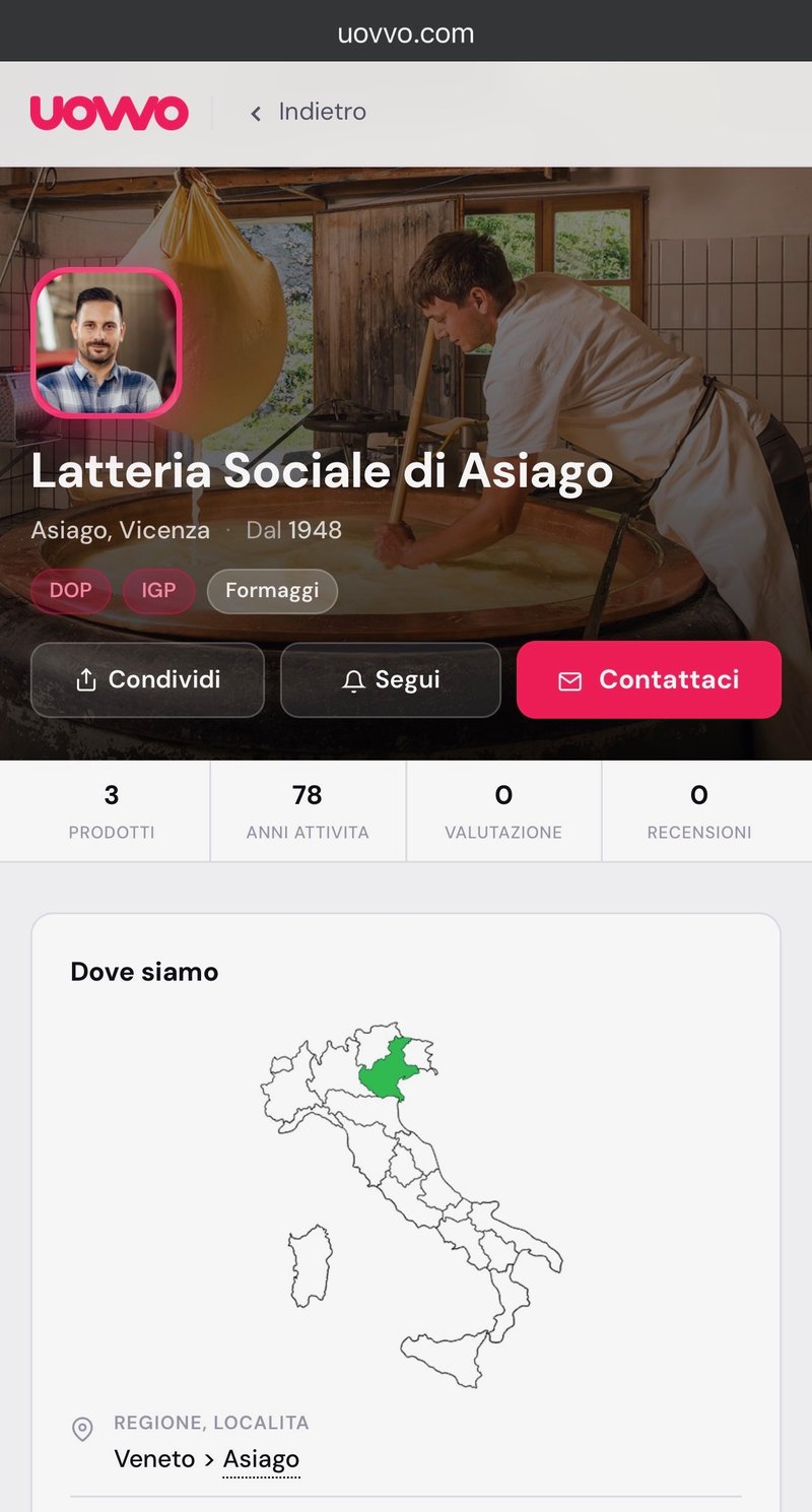 UOVVO pagina produttore